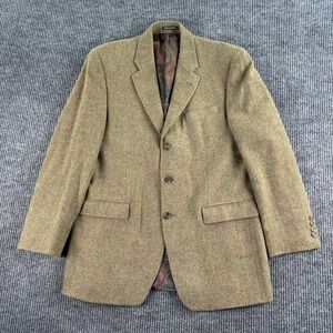 Vintage Ralph Lauren Sport Coat 44 L Taupe Tweed Wool Herringbone Union LRL